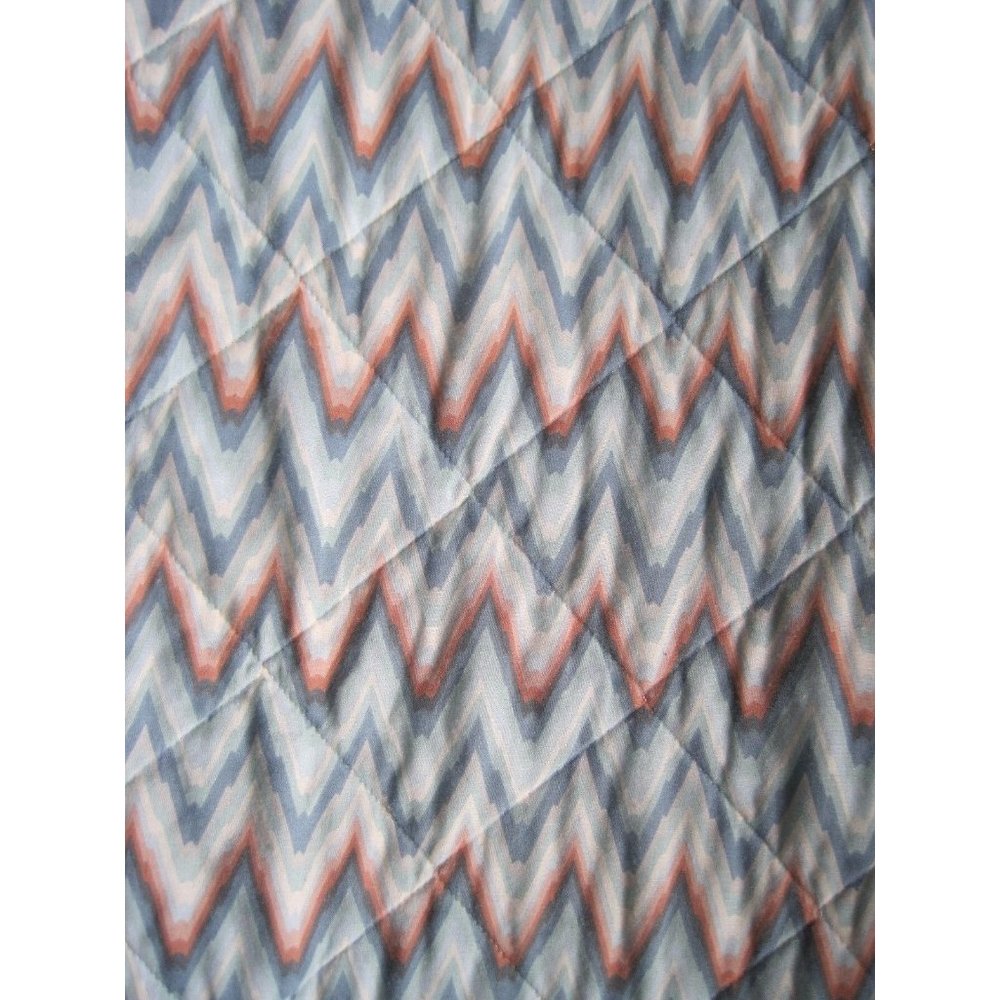 Evolution Fabric Twin Bedspread Blanket Quilted Topper Southwestern Zig Zag 80's